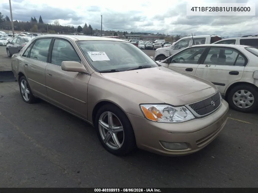 2001 Toyota Avalon Xls W/Bucket Seats VIN: 4T1BF28B81U186000 Lot: 40135911