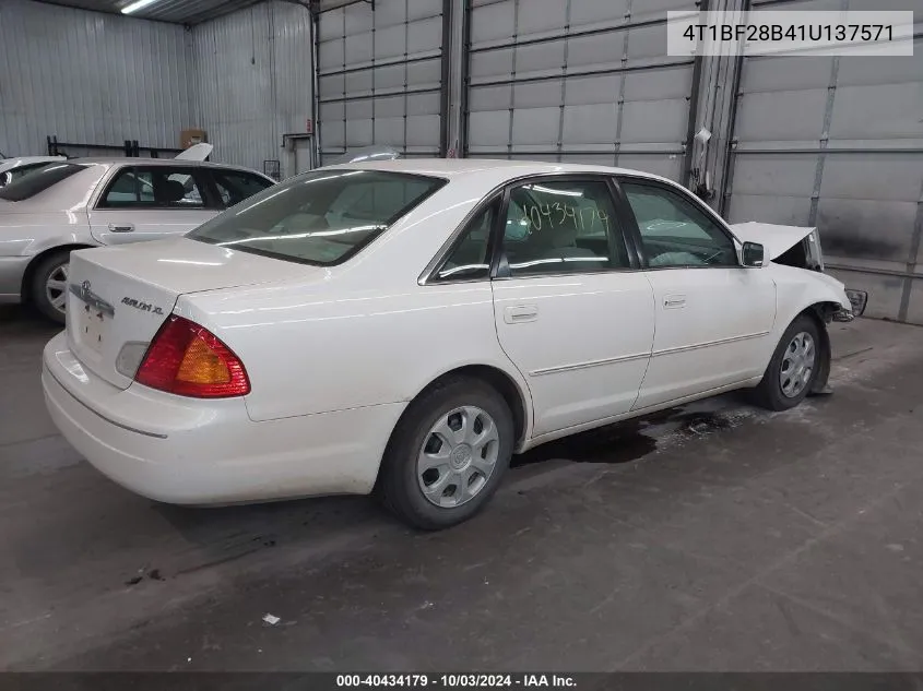 2001 Toyota Avalon Xl VIN: 4T1BF28B41U137571 Lot: 40434179