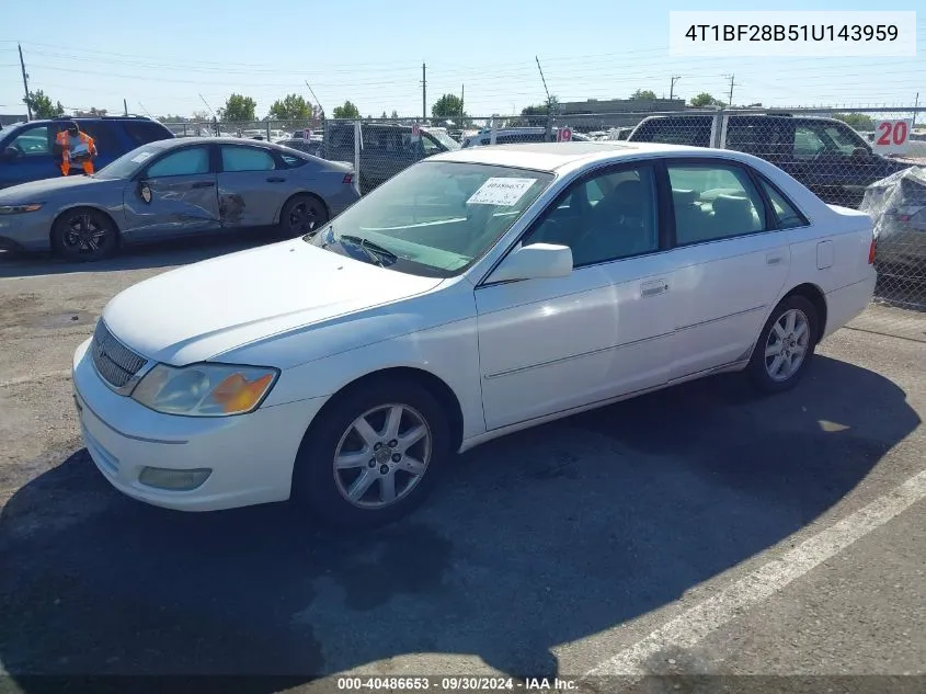 2001 Toyota Avalon Xls VIN: 4T1BF28B51U143959 Lot: 40486653