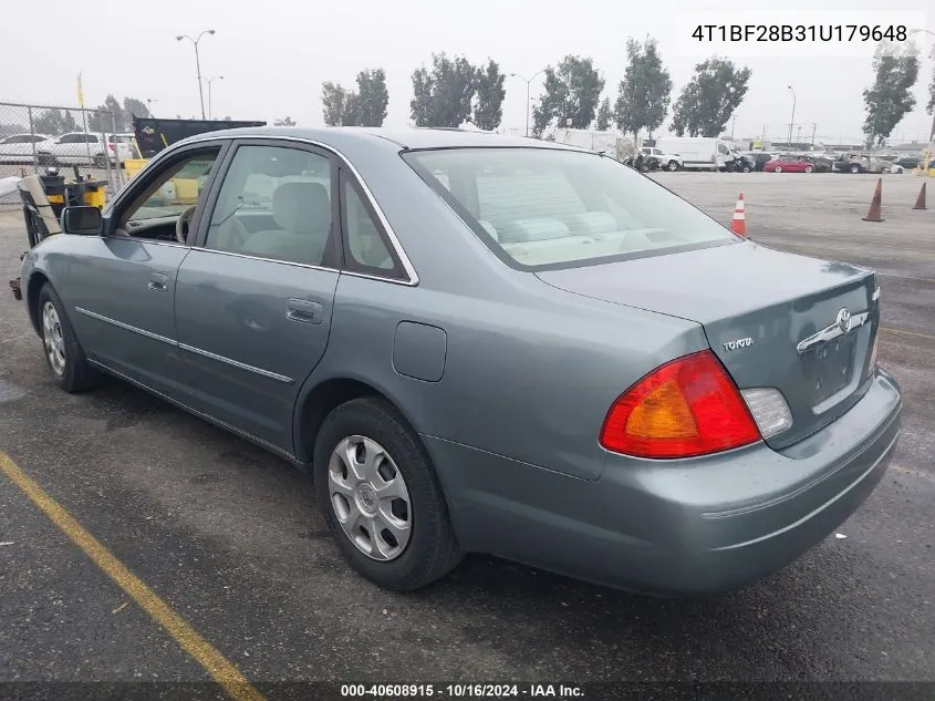 2001 Toyota Avalon Xl VIN: 4T1BF28B31U179648 Lot: 40608915