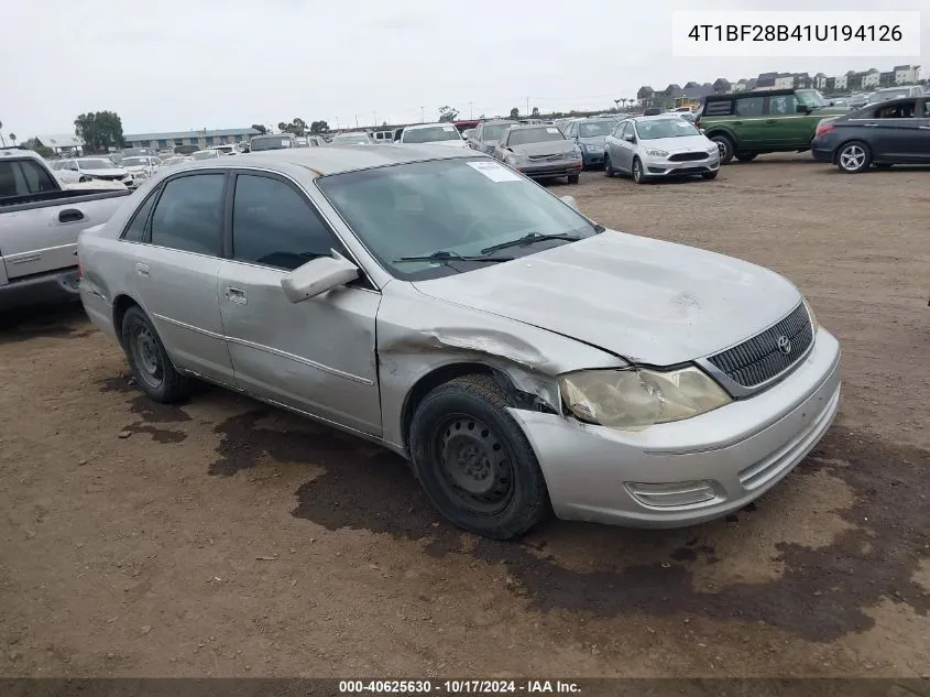 2001 Toyota Avalon Xl VIN: 4T1BF28B41U194126 Lot: 40625630