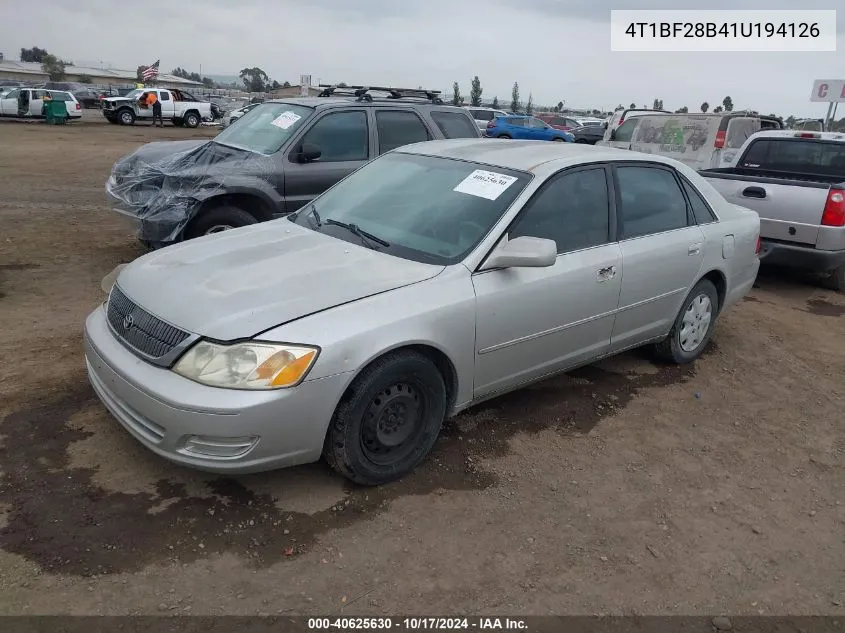 2001 Toyota Avalon Xl VIN: 4T1BF28B41U194126 Lot: 40625630