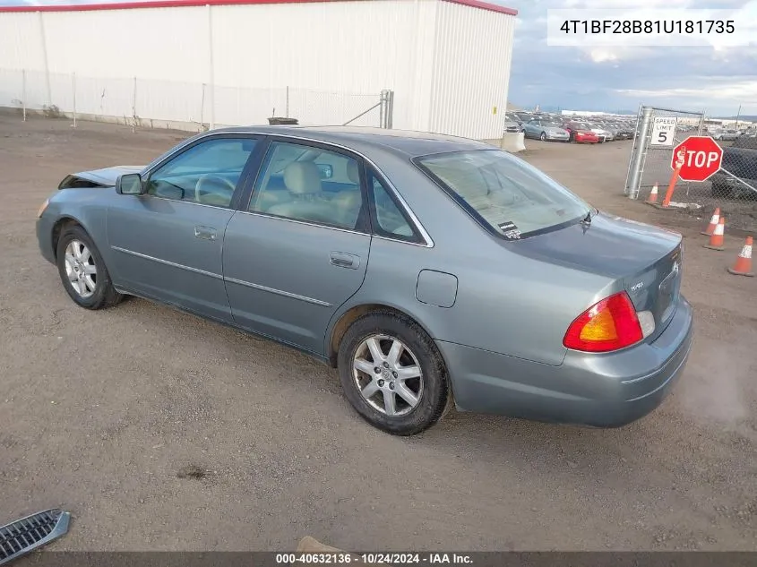 2001 Toyota Avalon Xls VIN: 4T1BF28B81U181735 Lot: 40632136