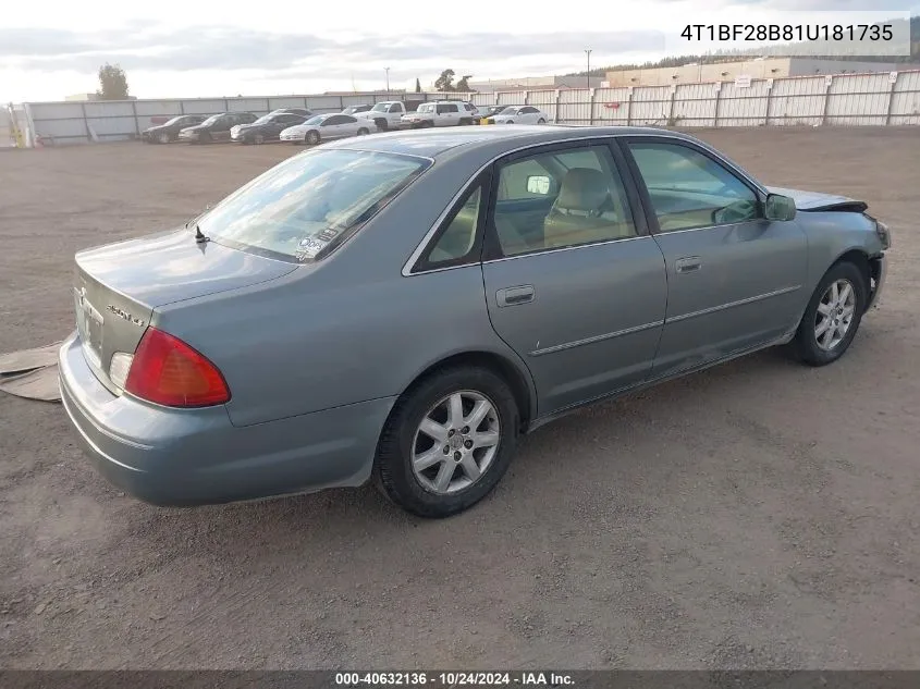 2001 Toyota Avalon Xls VIN: 4T1BF28B81U181735 Lot: 40632136