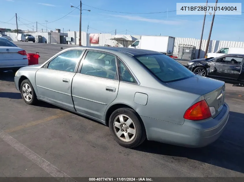 2001 Toyota Avalon Xl VIN: 4T1BF28B71U149004 Lot: 40774761