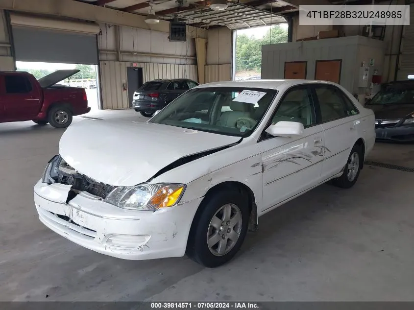 2002 Toyota Avalon Xl VIN: 4T1BF28B32U248985 Lot: 39814571