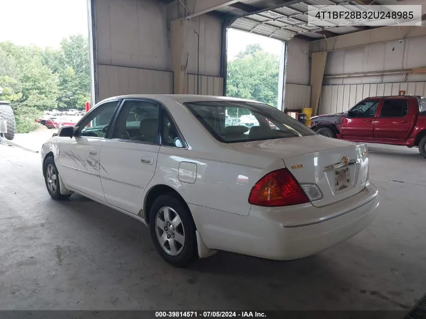 2002 Toyota Avalon Xl VIN: 4T1BF28B32U248985 Lot: 39814571