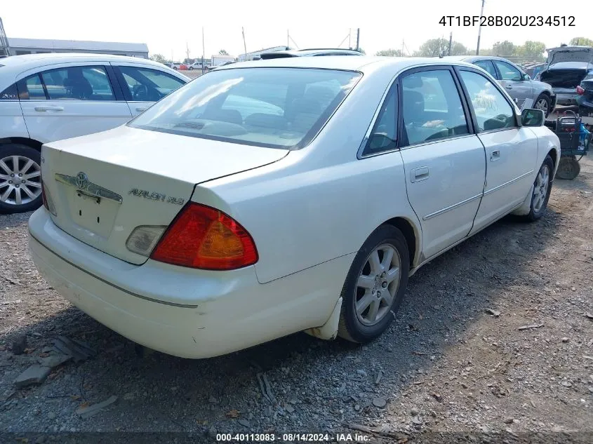 4T1BF28B02U234512 2002 Toyota Avalon Xls