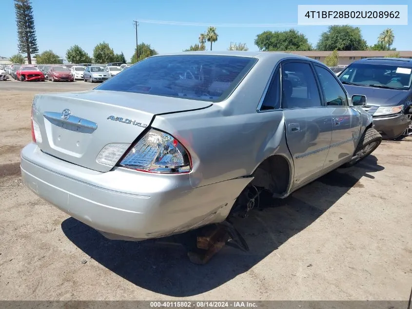 2002 Toyota Avalon Xls VIN: 4T1BF28B02U208962 Lot: 40115802