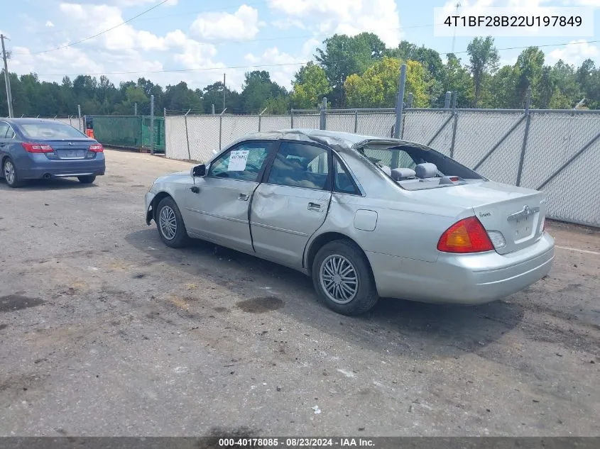 2002 Toyota Avalon Xl VIN: 4T1BF28B22U197849 Lot: 40178085