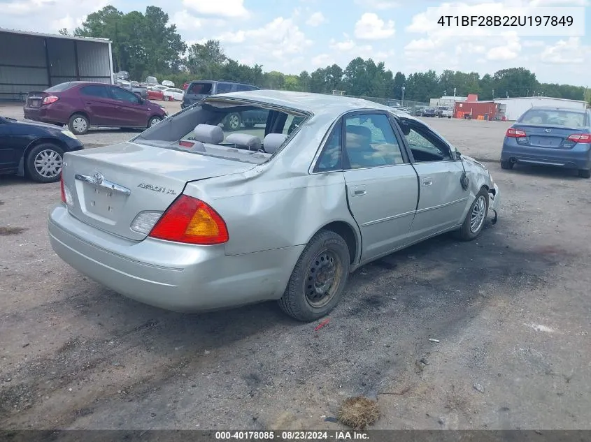 2002 Toyota Avalon Xl VIN: 4T1BF28B22U197849 Lot: 40178085