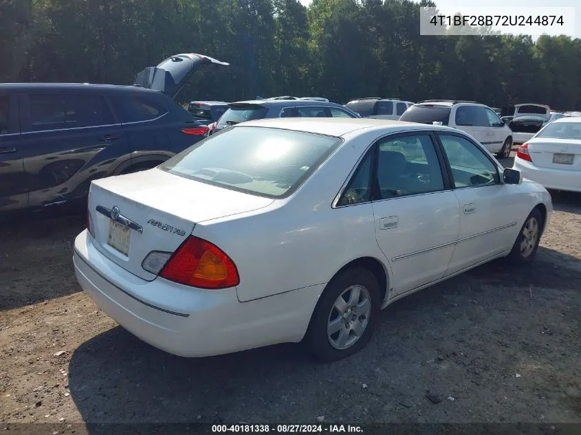 2002 Toyota Avalon Xl VIN: 4T1BF28B72U244874 Lot: 40181338