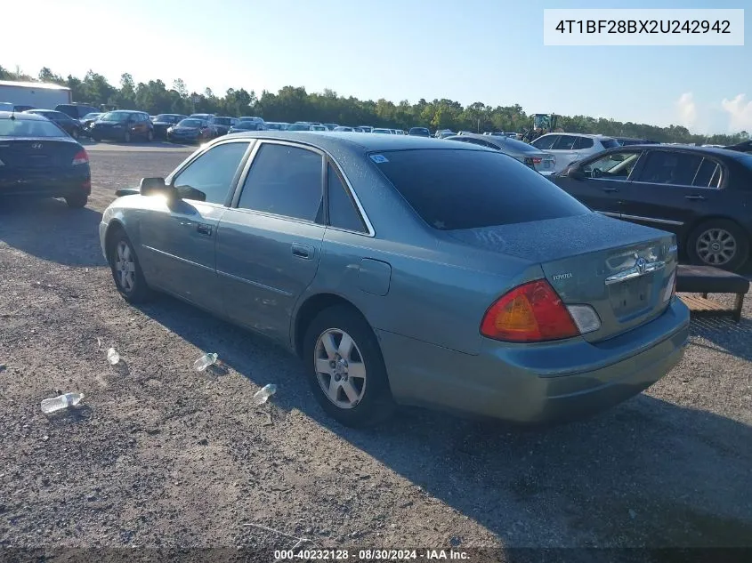 2002 Toyota Avalon Xl VIN: 4T1BF28BX2U242942 Lot: 40232128