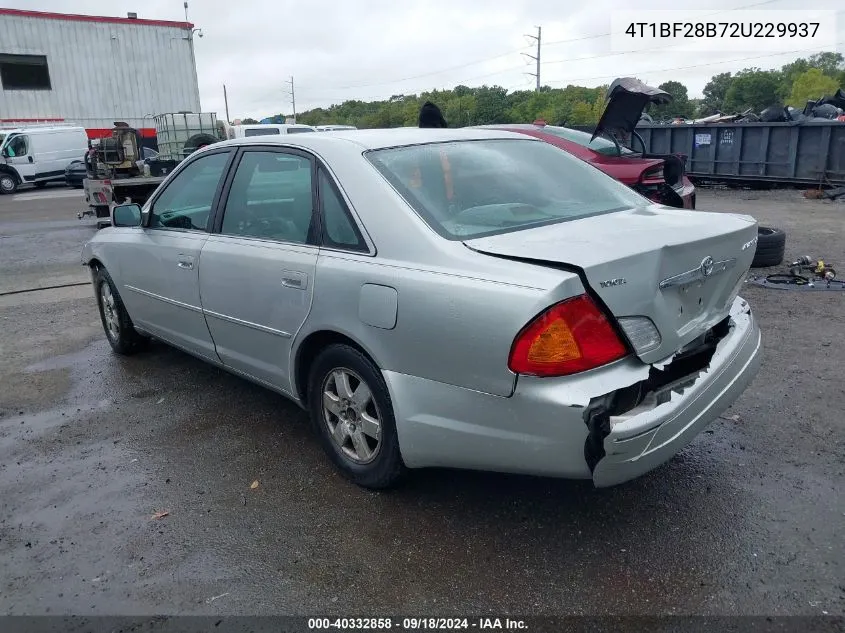 2002 Toyota Avalon Xl VIN: 4T1BF28B72U229937 Lot: 40332858