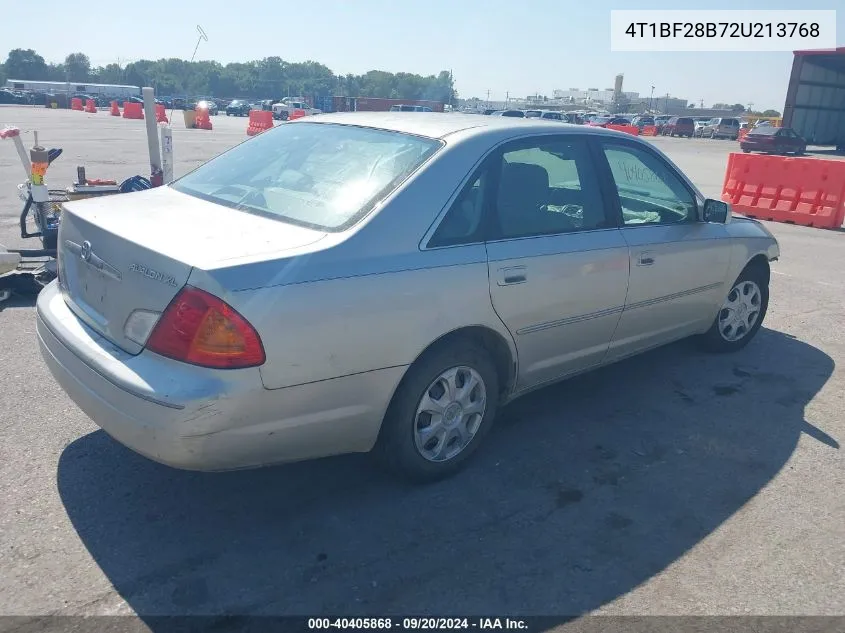 2002 Toyota Avalon Xl VIN: 4T1BF28B72U213768 Lot: 40405868