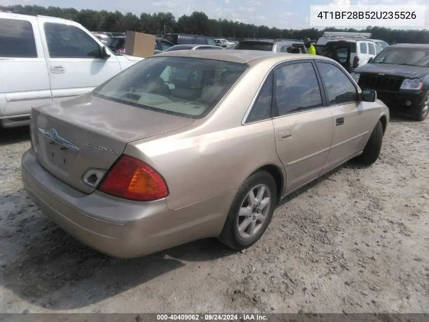 2002 Toyota Avalon Xls VIN: 4T1BF28B52U235526 Lot: 40409062