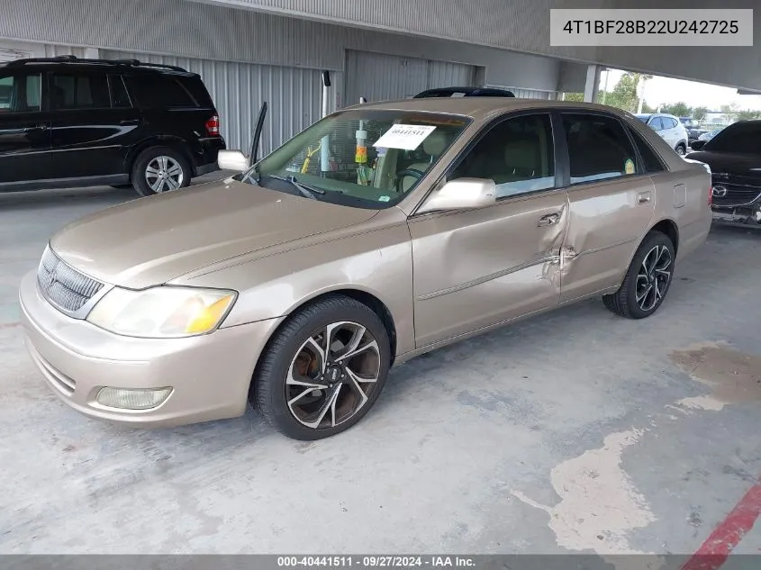 2002 Toyota Avalon Xls VIN: 4T1BF28B22U242725 Lot: 40441511