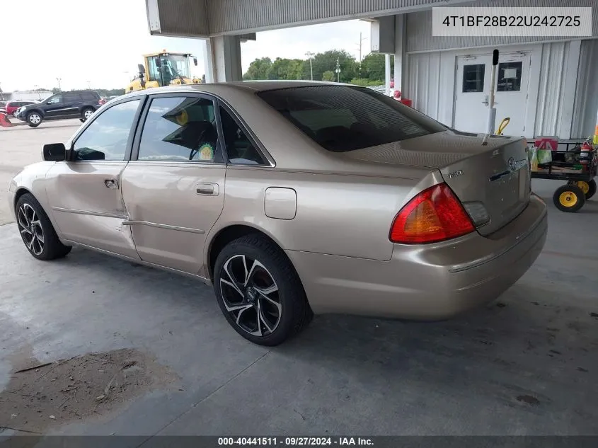 2002 Toyota Avalon Xls VIN: 4T1BF28B22U242725 Lot: 40441511