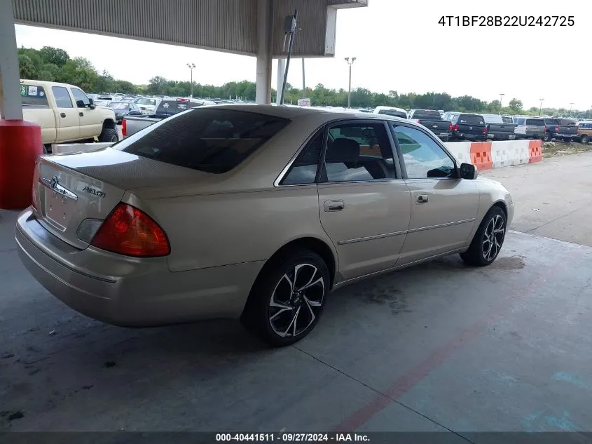 2002 Toyota Avalon Xls VIN: 4T1BF28B22U242725 Lot: 40441511