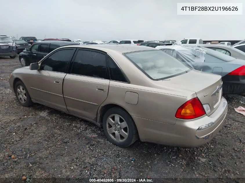 2002 Toyota Avalon Xl VIN: 4T1BF28BX2U196626 Lot: 40452605