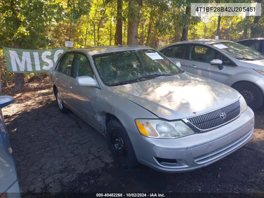 2002 Toyota Avalon Xl VIN: 4T1BF28B42U205451 Lot: 40482268