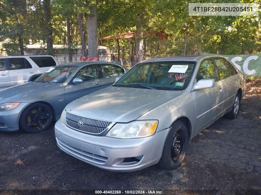 2002 Toyota Avalon Xl VIN: 4T1BF28B42U205451 Lot: 40482268