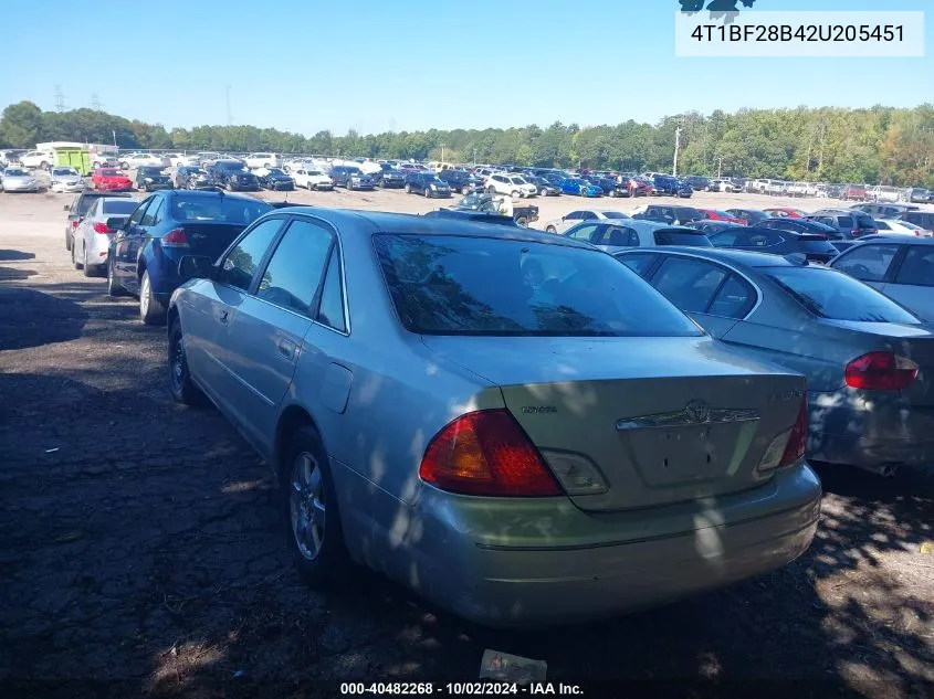 2002 Toyota Avalon Xl VIN: 4T1BF28B42U205451 Lot: 40482268