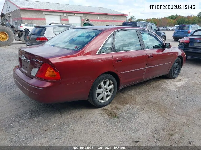 2002 Toyota Avalon Xls VIN: 4T1BF28B32U215145 Lot: 40493938