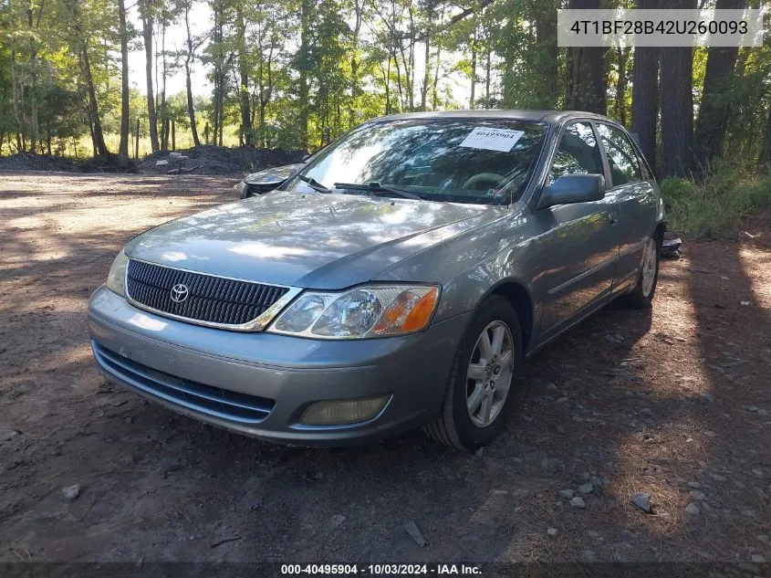 2002 Toyota Avalon Xls VIN: 4T1BF28B42U260093 Lot: 40495904