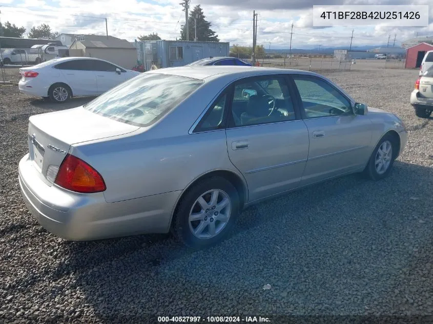 2002 Toyota Avalon Xls VIN: 4T1BF28B42U251426 Lot: 40527997