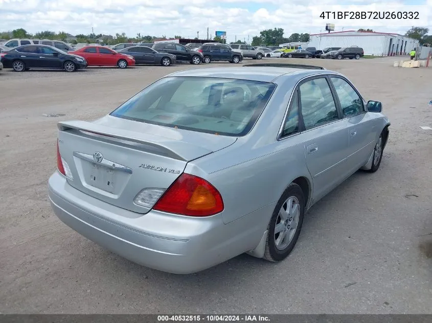 2002 Toyota Avalon Xls VIN: 4T1BF28B72U260332 Lot: 40532515