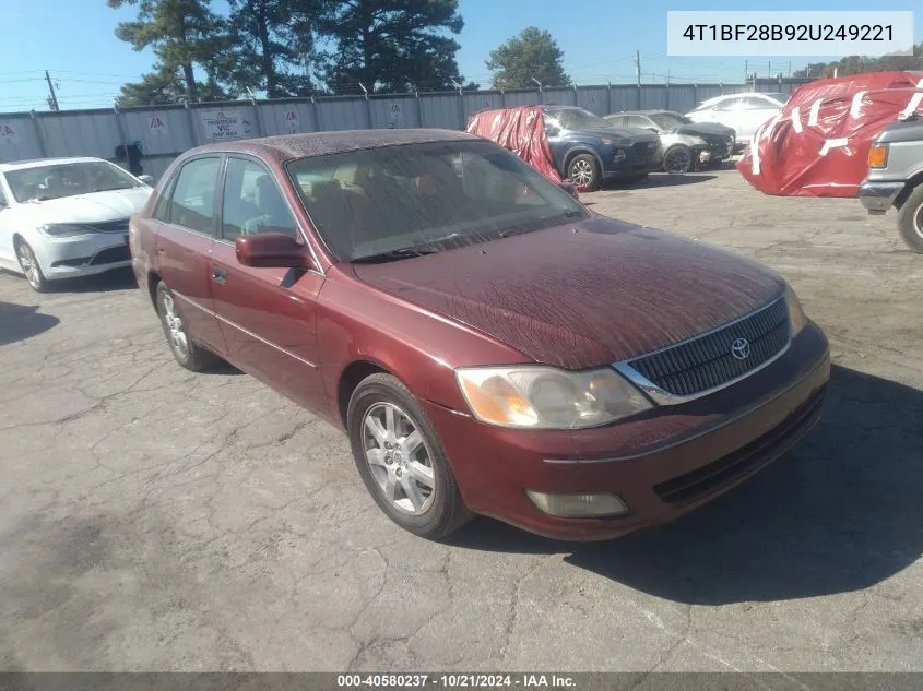 2002 Toyota Avalon Xls VIN: 4T1BF28B92U249221 Lot: 40580237