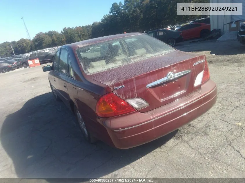 2002 Toyota Avalon Xls VIN: 4T1BF28B92U249221 Lot: 40580237