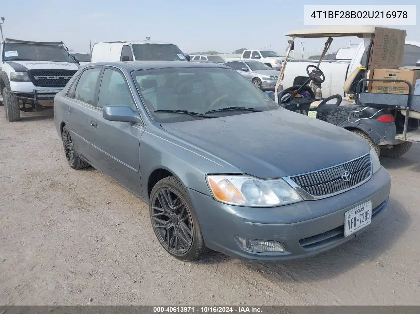 2002 Toyota Avalon Xls VIN: 4T1BF28B02U216978 Lot: 40613971