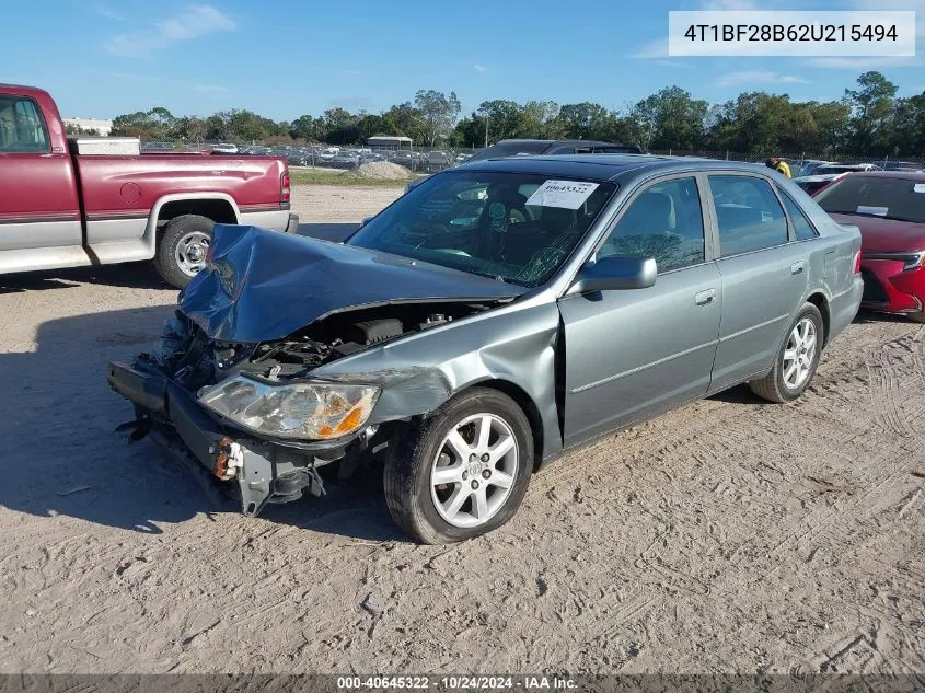 2002 Toyota Avalon Xls VIN: 4T1BF28B62U215494 Lot: 40645322