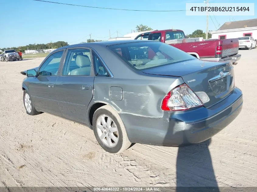 2002 Toyota Avalon Xls VIN: 4T1BF28B62U215494 Lot: 40645322