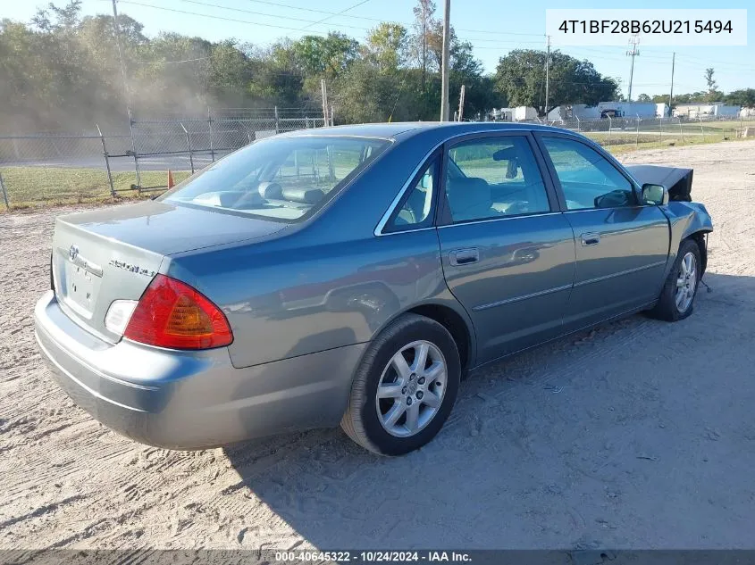 2002 Toyota Avalon Xls VIN: 4T1BF28B62U215494 Lot: 40645322