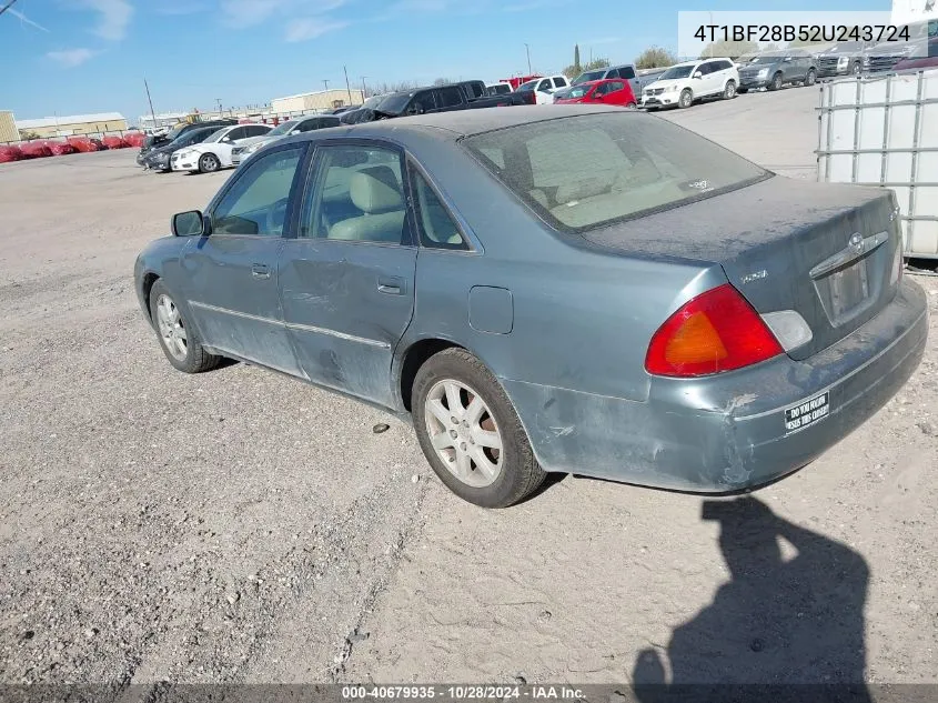 2002 Toyota Avalon Xls VIN: 4T1BF28B52U243724 Lot: 40679935