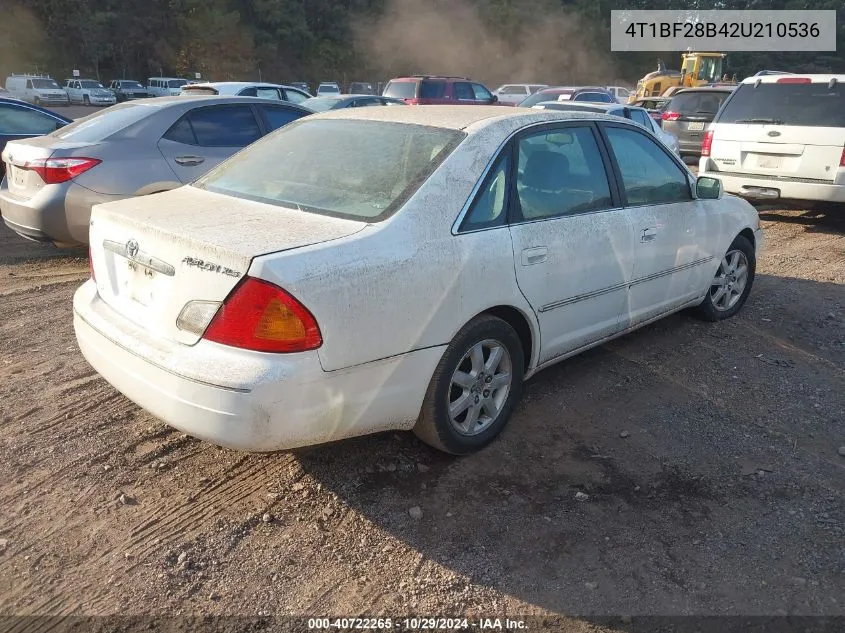 2002 Toyota Avalon Xls VIN: 4T1BF28B42U210536 Lot: 40722265