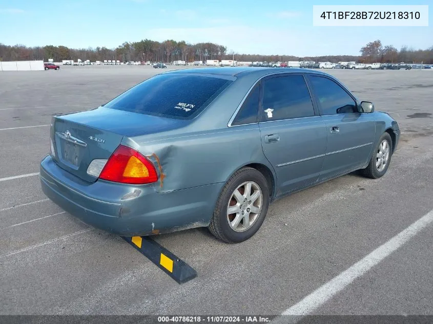 2002 Toyota Avalon Xls VIN: 4T1BF28B72U218310 Lot: 40786218