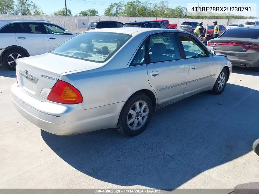 2002 Toyota Avalon Xls VIN: 4T1BF28BX2U230791 Lot: 40862320