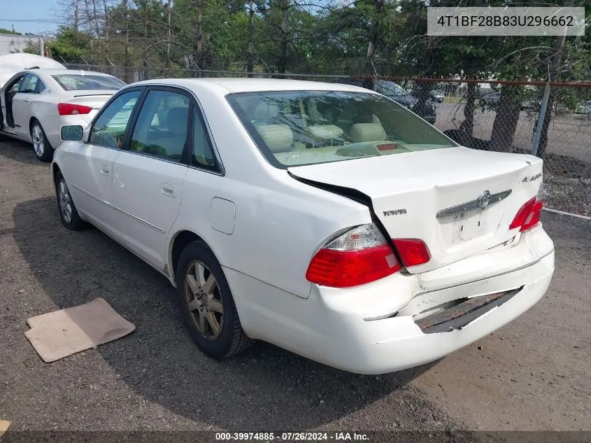 2003 Toyota Avalon Xl VIN: 4T1BF28B83U296662 Lot: 39974885