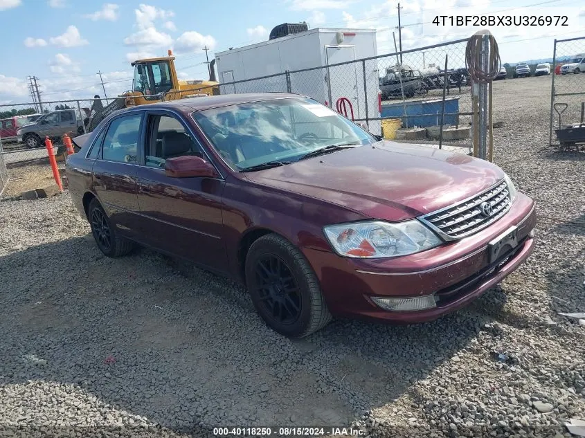 2003 Toyota Avalon Xls VIN: 4T1BF28BX3U326972 Lot: 40118250