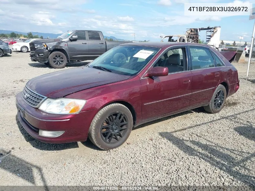 2003 Toyota Avalon Xls VIN: 4T1BF28BX3U326972 Lot: 40118250