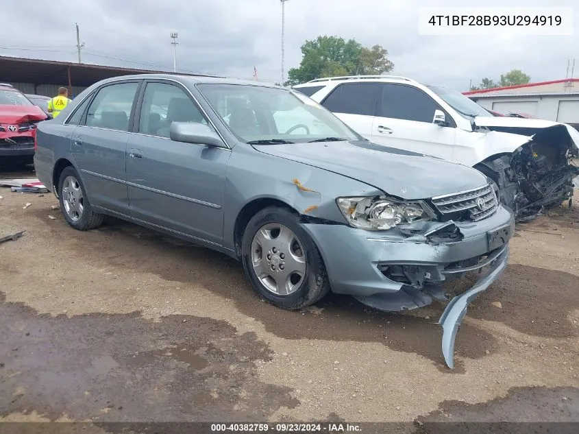 2003 Toyota Avalon Xls VIN: 4T1BF28B93U294919 Lot: 40382759