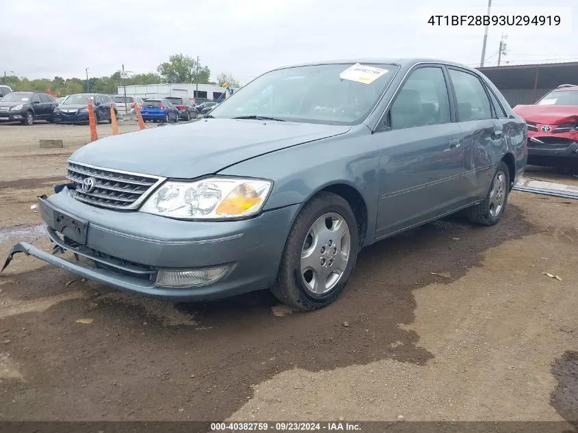 2003 Toyota Avalon Xls VIN: 4T1BF28B93U294919 Lot: 40382759