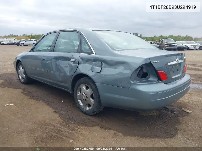 2003 Toyota Avalon Xls VIN: 4T1BF28B93U294919 Lot: 40382759