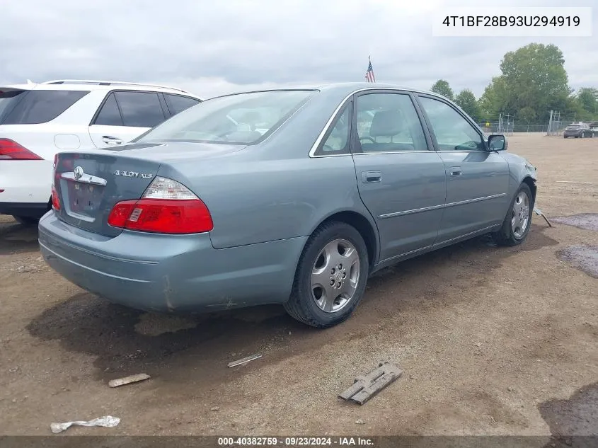 2003 Toyota Avalon Xls VIN: 4T1BF28B93U294919 Lot: 40382759