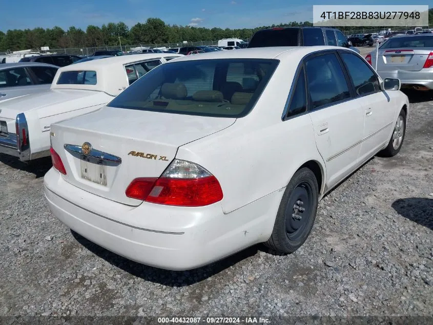 2003 Toyota Avalon Xl VIN: 4T1BF28B83U277948 Lot: 40432087