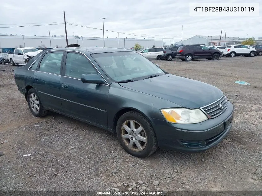 2003 Toyota Avalon Xl VIN: 4T1BF28B43U310119 Lot: 40435538